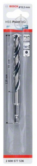 Сверло Bosch HSS PointTeQ HEX 9.5 x 125 мм 1 шт. 2608577536 - фото 2 Сверло Bosch HSS PointTeQ HEX 9.5 x 125 мм 1 шт. 2608577536 - фото 2
