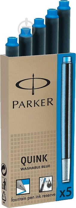 Набір картриджів Quink блакитний 11 410WBL Parker 5 шт. - фото 1