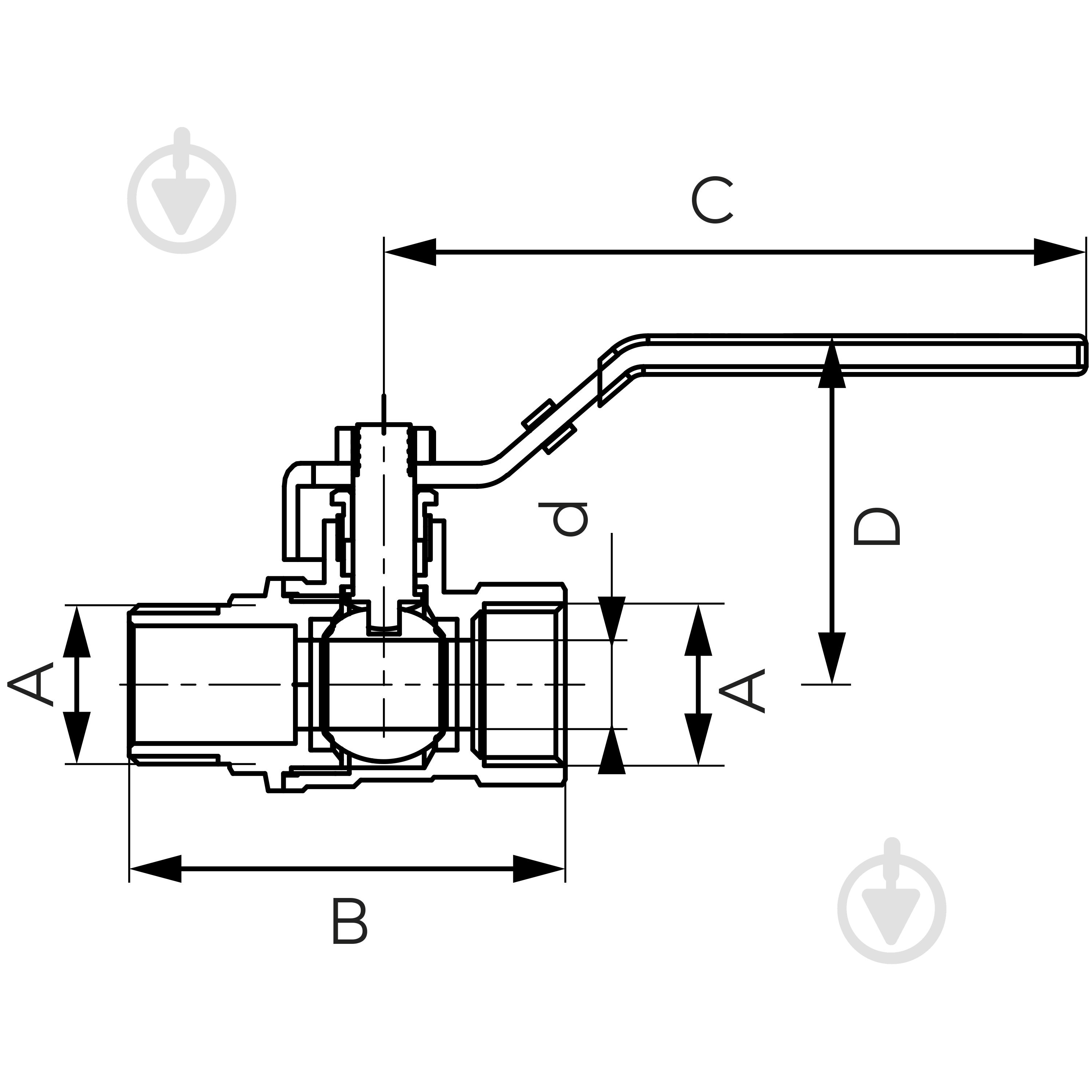 Кран кульовий Ferro F-Comfort 20 бар ручка важіль зн-вр 1/2” KFC11 - фото 2 Кран кульовий Ferro F-Comfort 20 бар ручка важіль зн-вр 1/2” KFC11 - фото 2
