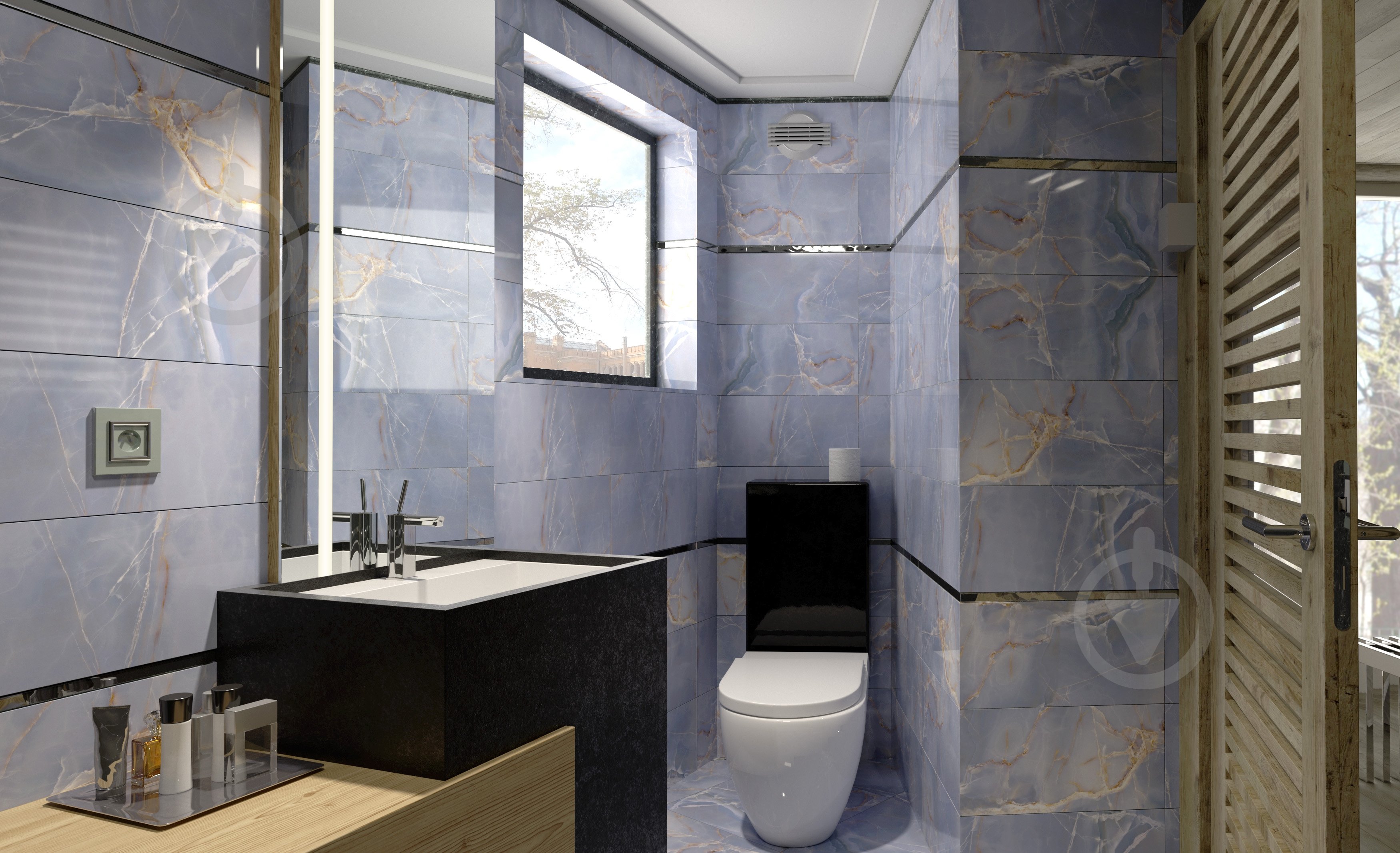 Плитка Golden Tile Onyx Blue Голубой 7A3580 60х60 см - фото 2