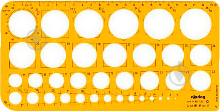 Линейка трафарет S0221691 Rotring Drawing - фото 1