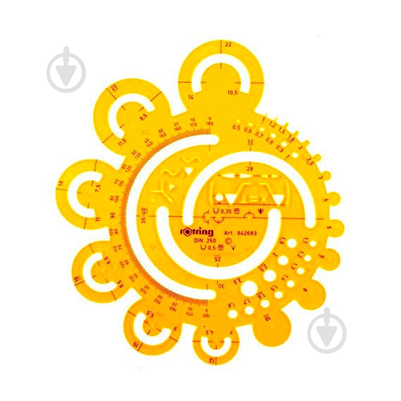 Линейка трафарет S0238341 Rotring Drawing - фото 1