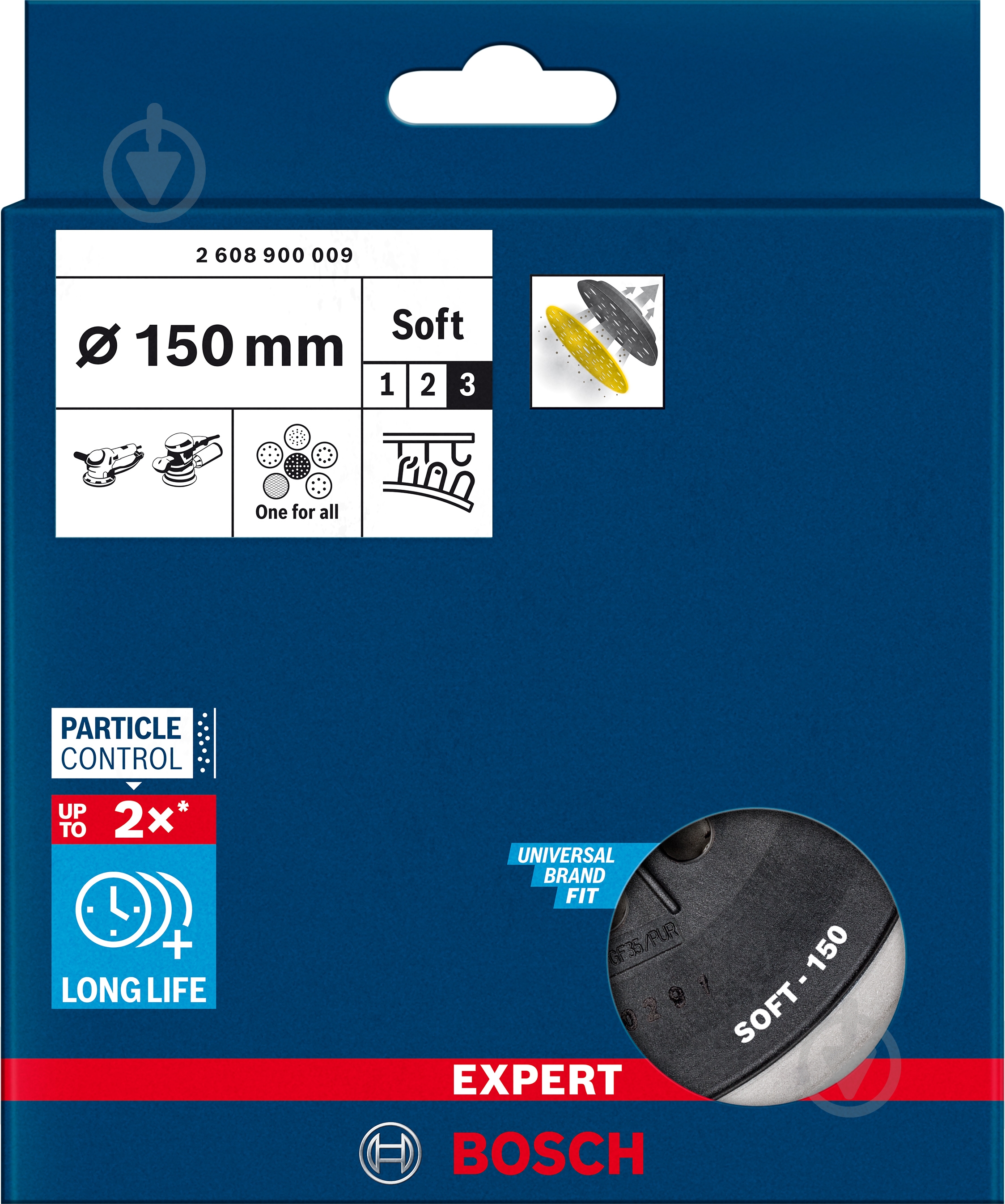 Платформа шлифовальная Bosch EXPERT Multihole soft 150 мм 2608900009 - фото 4 Платформа шлифовальная Bosch EXPERT Multihole soft 150 мм 2608900009 - фото 4