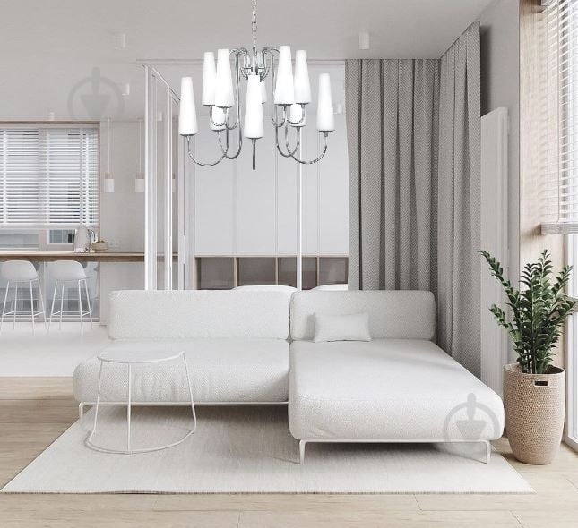 Люстра подвесная Zuma Line MAGNUM 10x40 Вт E14 серебряный 1130 - фото 3