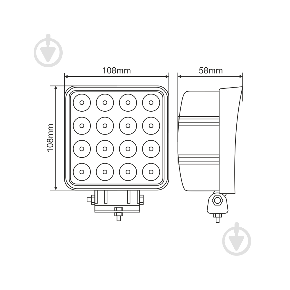 Фара WINSO LED 780850 45 Вт 10 В - фото 2