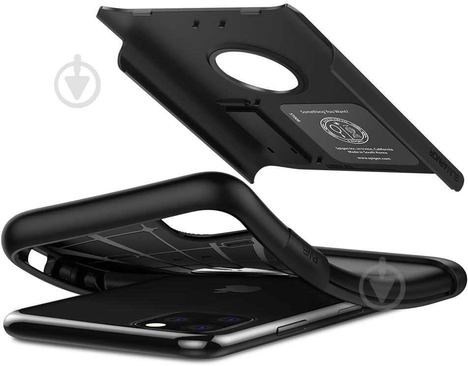 Чехол Spigen Slim Armor Black для Apple iPhone 11 Pro Max - фото 7