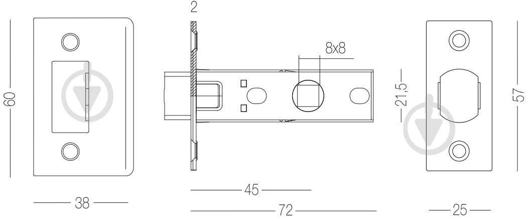 Защіпка дверна MVM P-100 матовий антрацит - фото 3