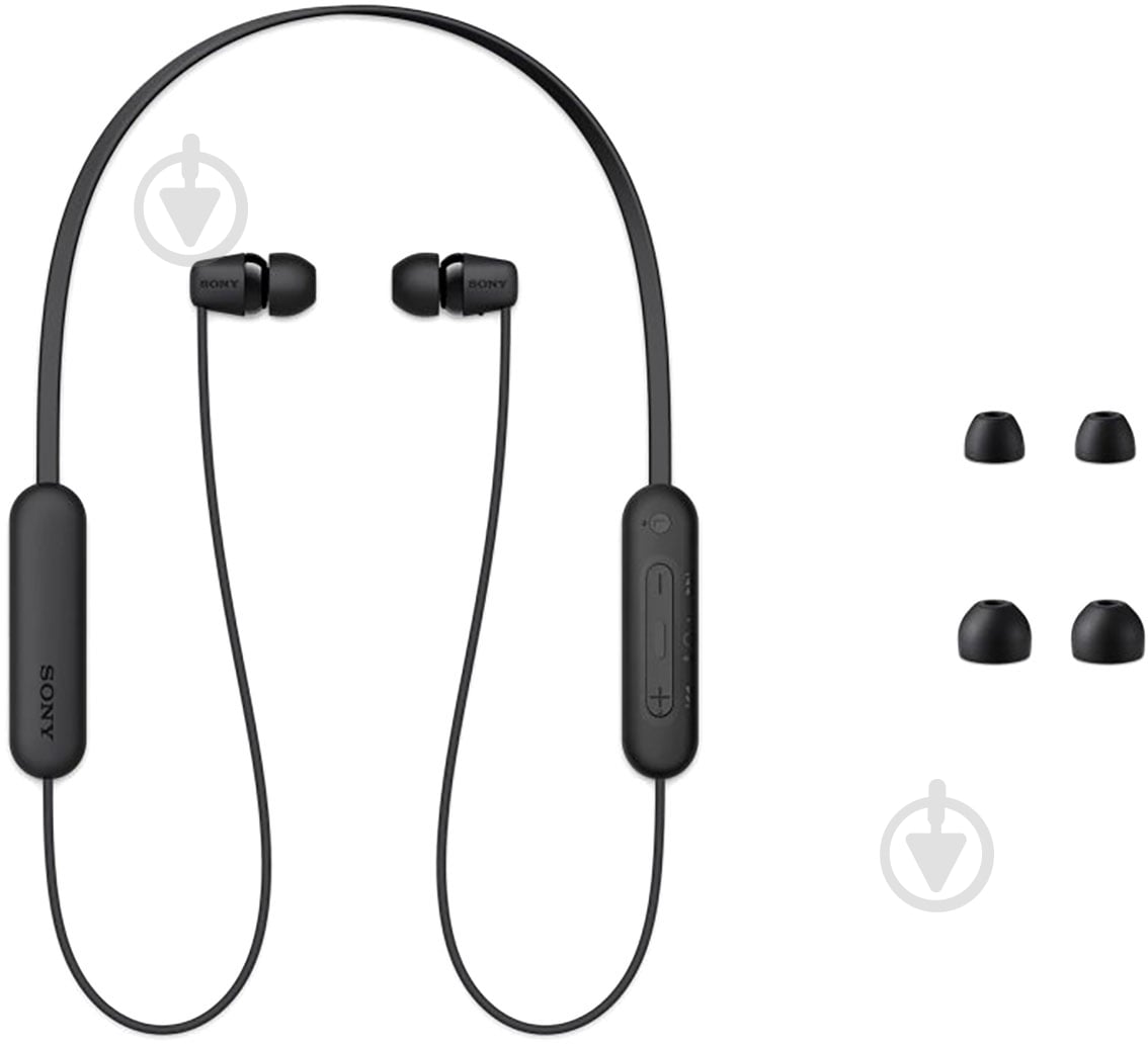 Навушники Sony WI-C100 In-ear IPX4 Wireless black (WIC100B.CE7) - фото 4 Навушники Sony WI-C100 In-ear IPX4 Wireless black (WIC100B.CE7) - фото 4