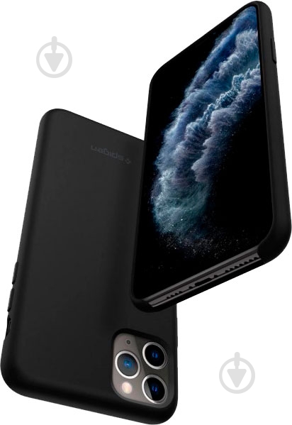 Чехол Spigen Silicone Fit Black для Apple iPhone 11 Pro - фото 3