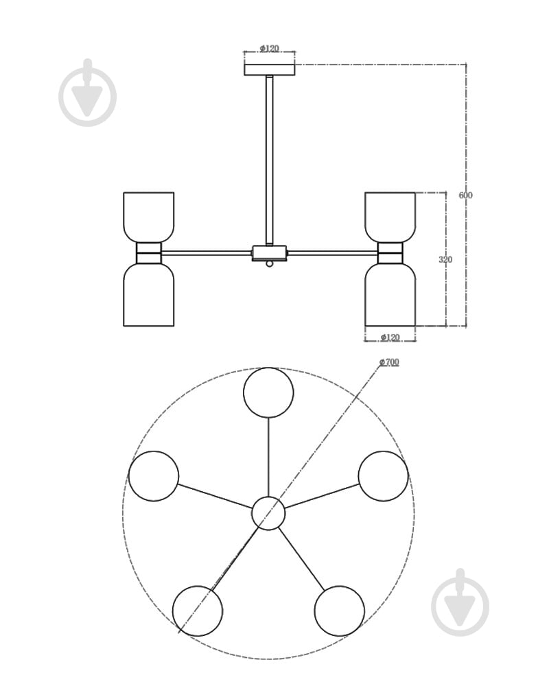Люстра Edlin Aurora 10x12 Вт E27 PL321155-10 - фото 7
