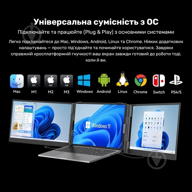 Монитор Blackview DCM8 Dual Screen Grey/Black 15,3" (BVDCM8) - фото 16