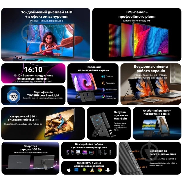 Монитор Blackview Table 9 Black 16" (BVTABLE9) - фото 18