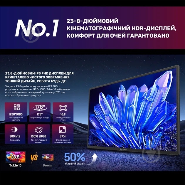 Монитор Blackview Table 10 Black 23,8" (BVTABLE10) - фото 5