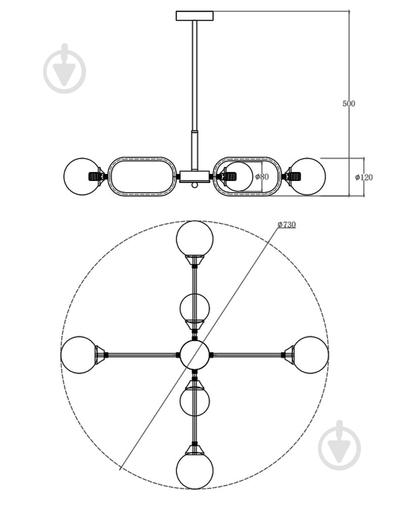 Люстра Edlin Sonte 6x10 Вт G9 PL321159-6 - фото 8