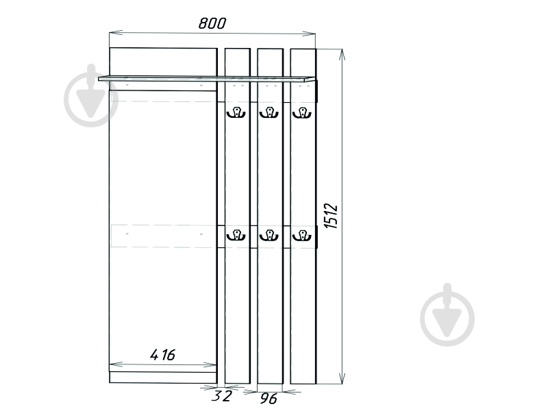 Вешалка с крючками DC Nika кантри - фото 2 Вешалка с крючками DC Nika кантри - фото 2