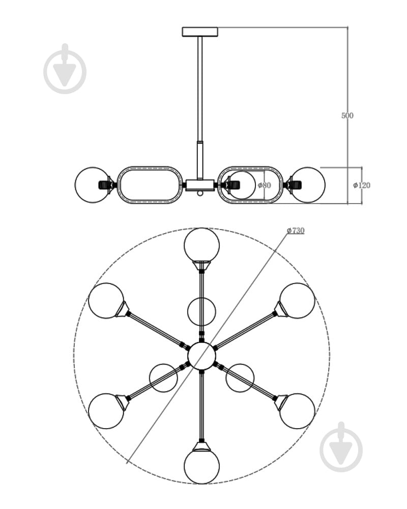 Люстра Edlin Sonte 9x10 Вт G9 PL321159-9 - фото 8