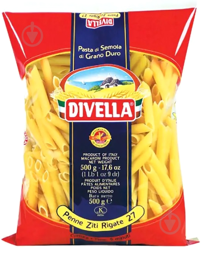 Макароны Divella Penne ziti rigate 500 г - фото 1