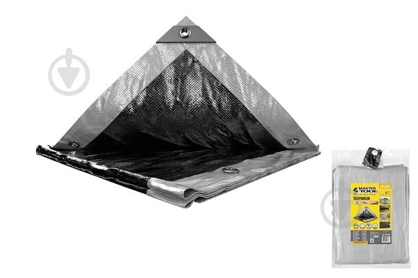 Тент MasterTool 2х3 м Silver/Black двосторонній 200 г/м² (89-5203) - фото 3 Тент MasterTool 2х3 м Silver/Black двосторонній 200 г/м² (89-5203) - фото 3