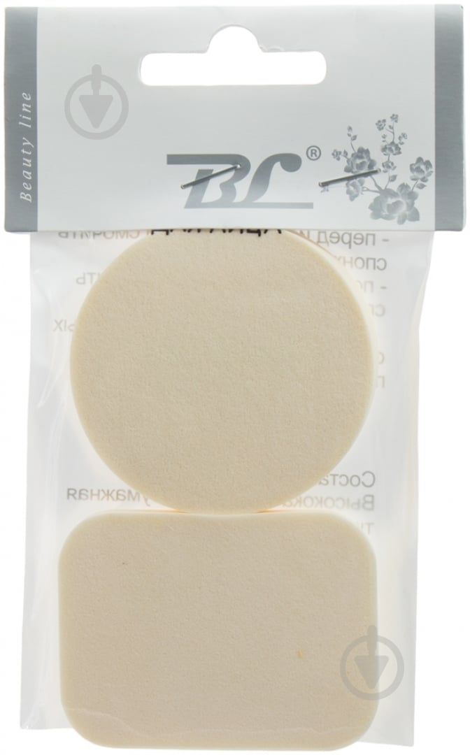Спонж Beauty Line для макияжа 2 шт. белый (PF052) - фото 1 Спонж Beauty Line для макияжа 2 шт. белый (PF052) - фото 1