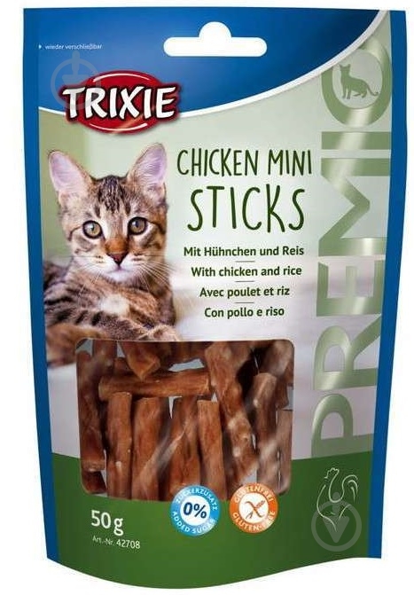 Лакомство Trixie Premio Mini Sticks курица и рис 50 г - фото 1
