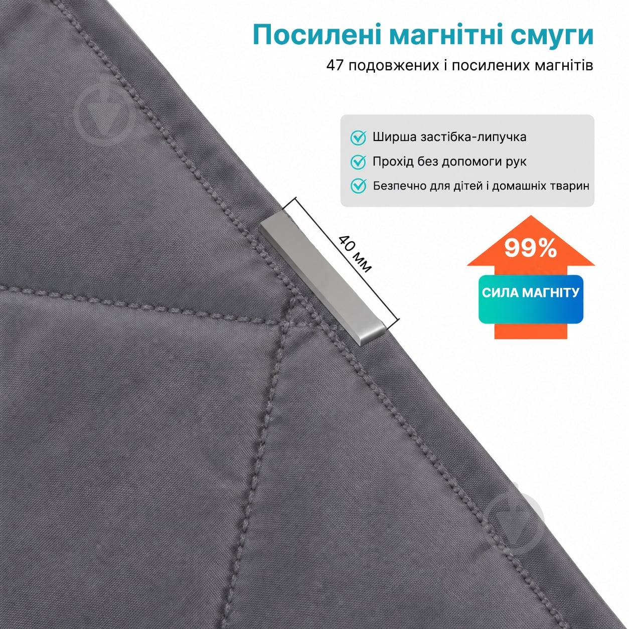 Термоштора на магнітах Fabrika ProTerm 2000х920 мм графіт сірий - фото 17 Термоштора на магнітах Fabrika ProTerm 2000х920 мм графіт сірий - фото 17
