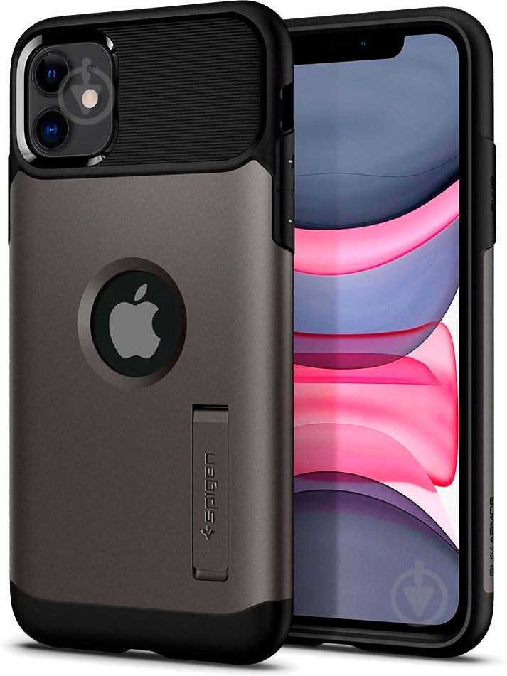 Чохол Spigen Slim Armor Gunmetal для Apple iPhone 11 - фото 2