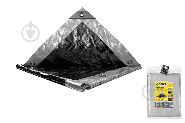Тент MasterTool 5х8 м Silver/Black двухсторонний 200 г/м² (89-5508) - фото 3