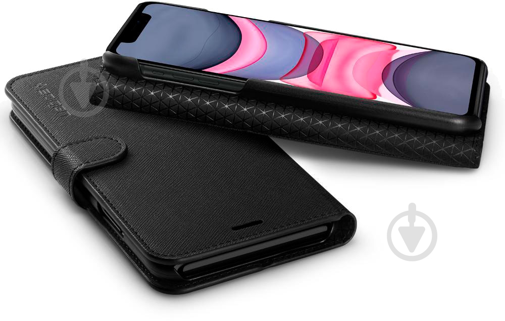Чехол Spigen Wallet S Saffiano Black для Apple iPhone 11 - фото 7 Чехол Spigen Wallet S Saffiano Black для Apple iPhone 11 - фото 7