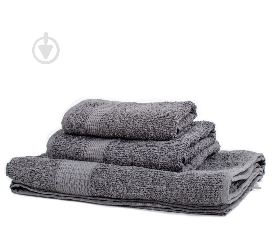 Рушник махровий Ring 70x140 см сірий UP! (Underprice) - фото 1