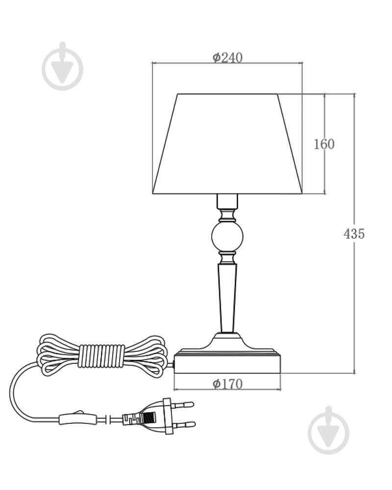Настільна лампа Edlin Natano 1x12 Вт E14 хром PL321168T-1 - фото 6