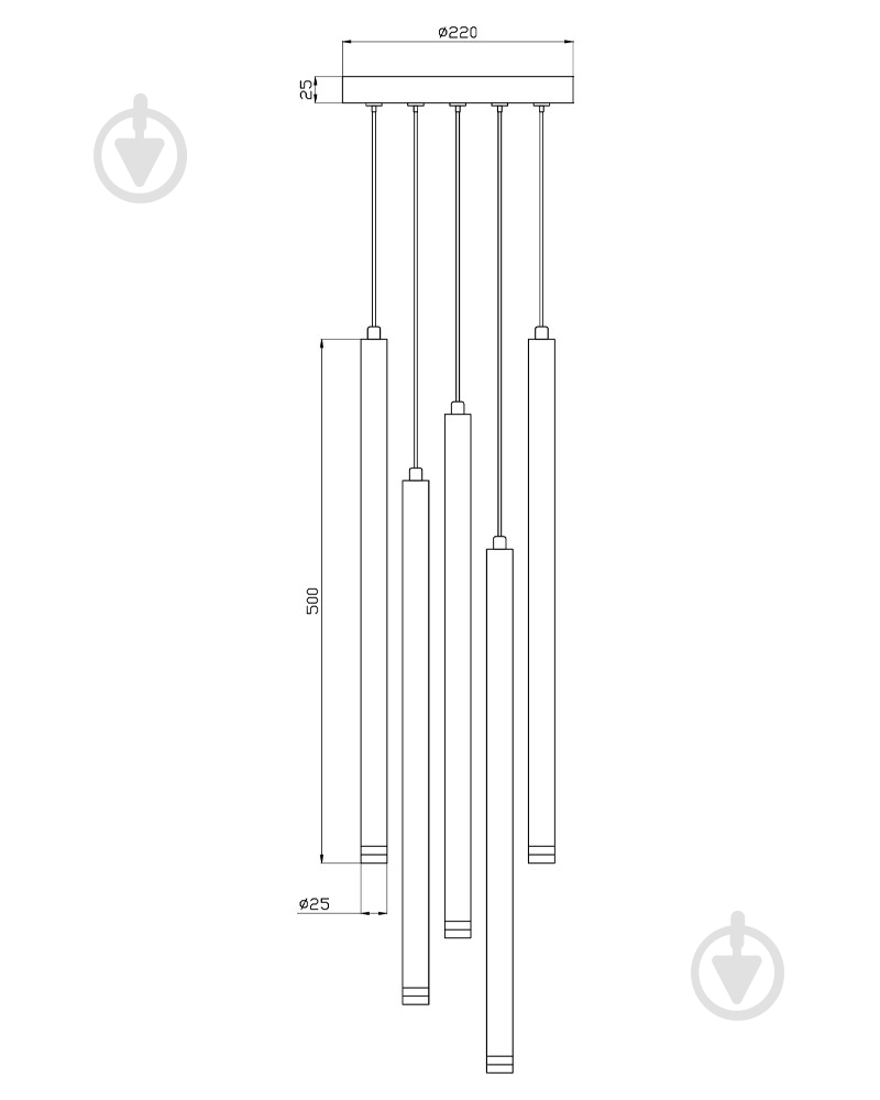 Світильник підвісний Edlin Locus 5x10 Вт G9 PLP2412-5B - фото 7 Світильник підвісний Edlin Locus 5x10 Вт G9 PLP2412-5B - фото 7