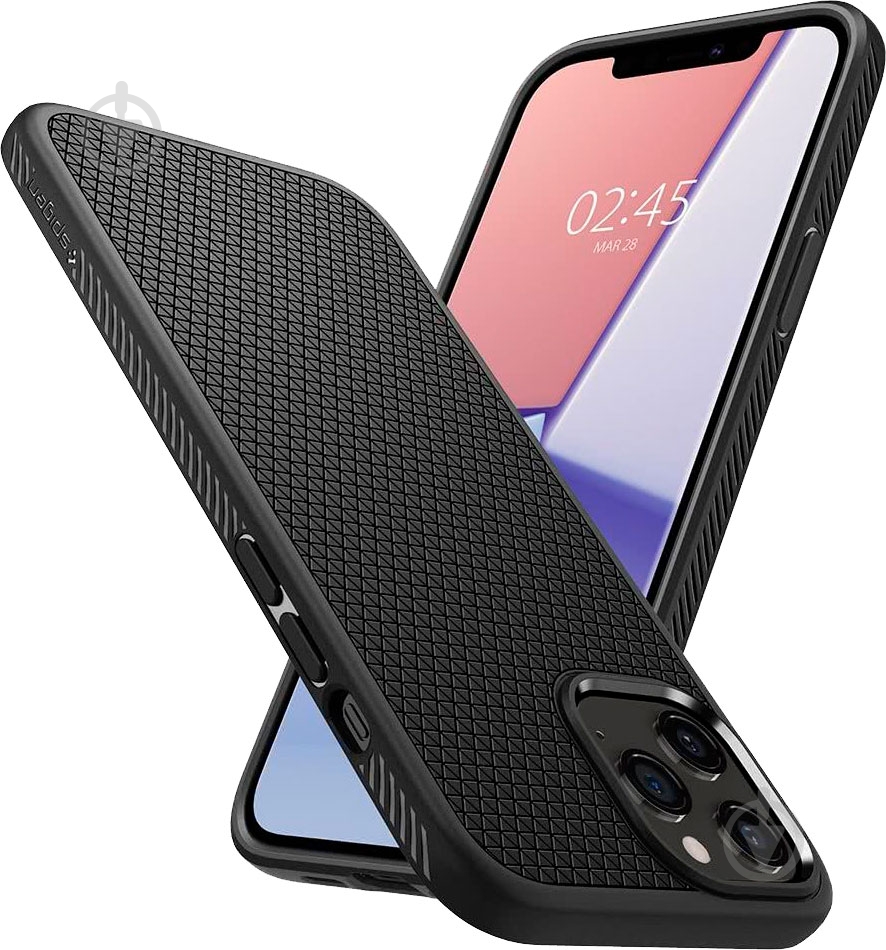 Чехол Spigen Liquid Air Matte Black для Apple iPhone 12Apple iPhone 12 Pro - фото 3