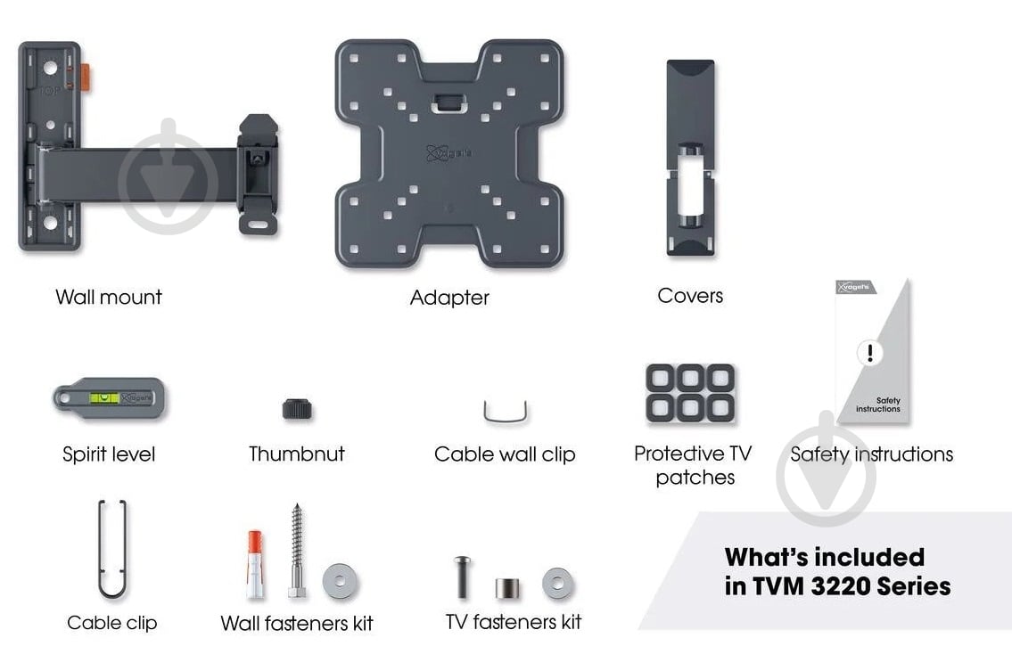 Кронштейн Vogels TVM 3223 поворотно-похилі 19"-43" чорний - фото 9 Кронштейн Vogels TVM 3223 поворотно-похилі 19"-43" чорний - фото 9
