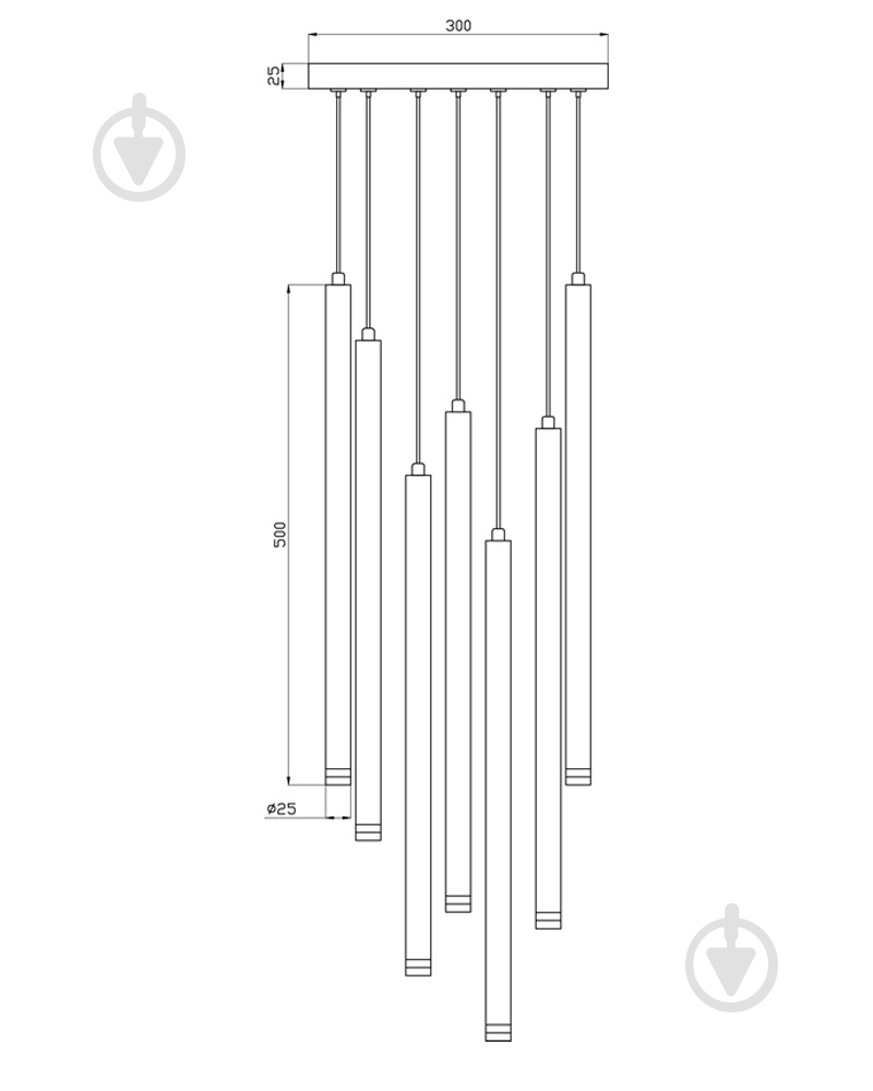 Світильник підвісний Edlin Locus 7x10 Вт G9 PLP2412-7B - фото 6 Світильник підвісний Edlin Locus 7x10 Вт G9 PLP2412-7B - фото 6
