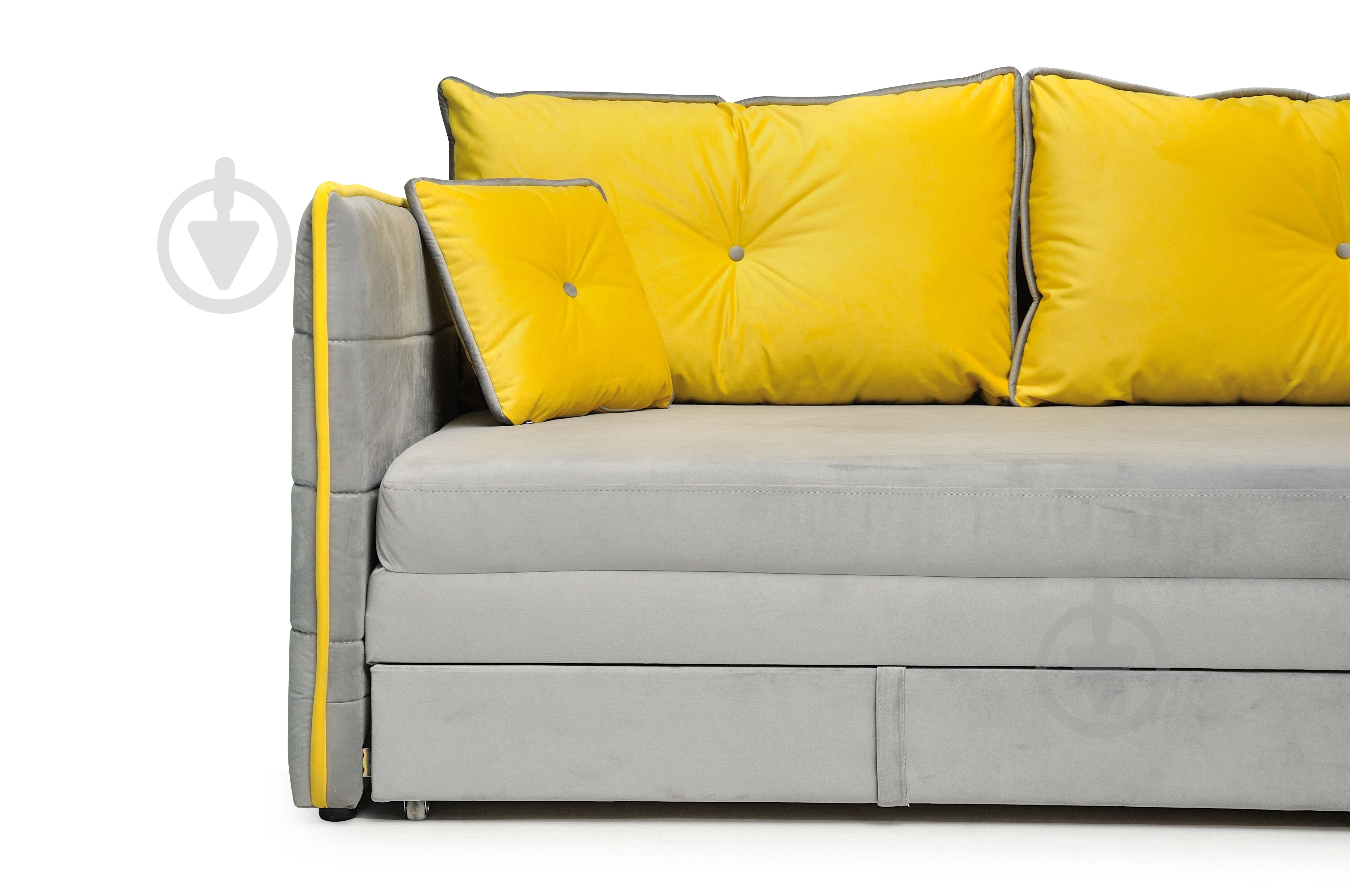 Тахта ZENIt Джеррі велюр темно-сірий / жовтий 1790x1030x730 мм - фото 9