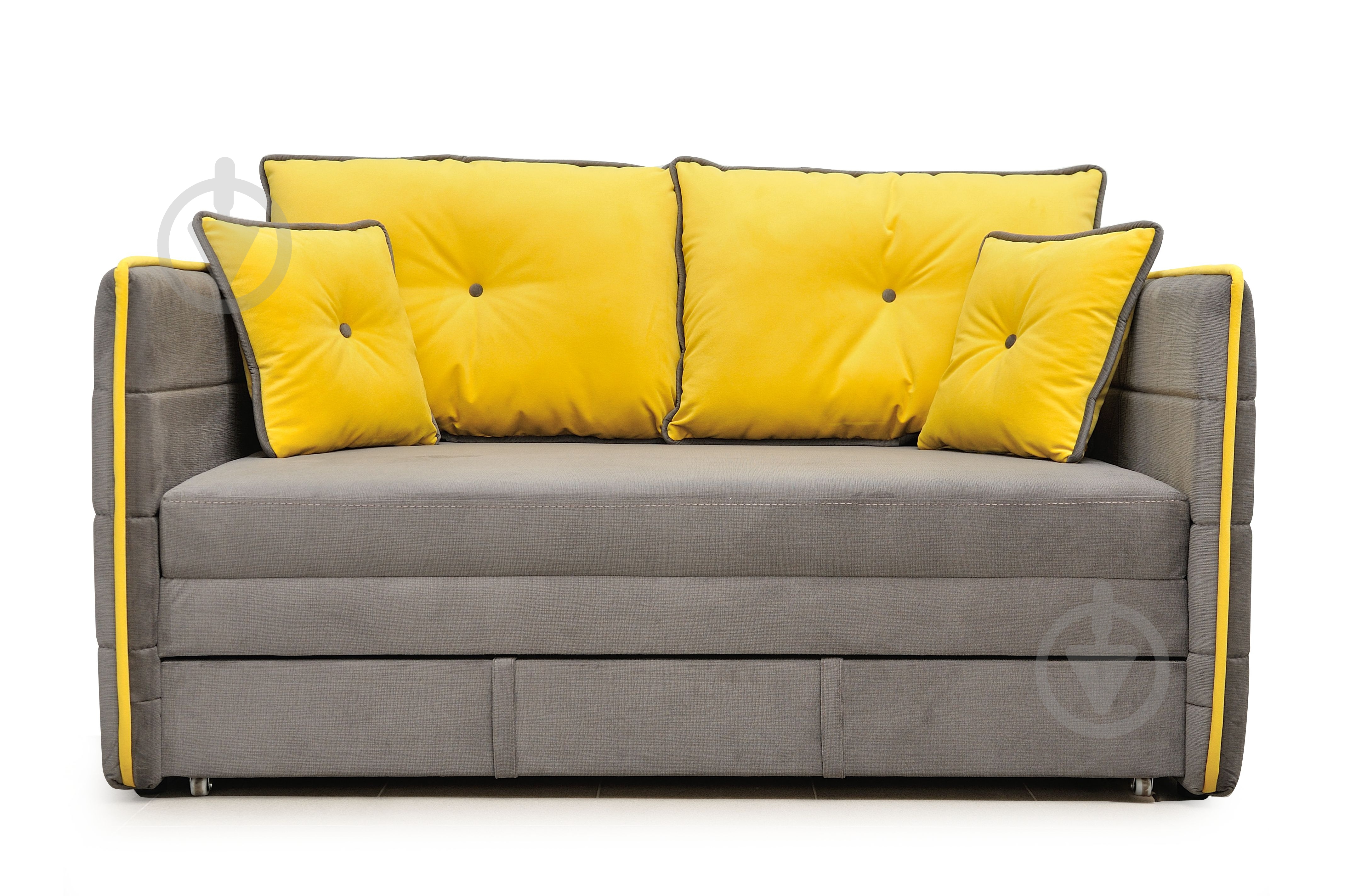 Тахта ZENIt Джеррі велюр темно-сірий / жовтий 1790x1030x730 мм - фото 1