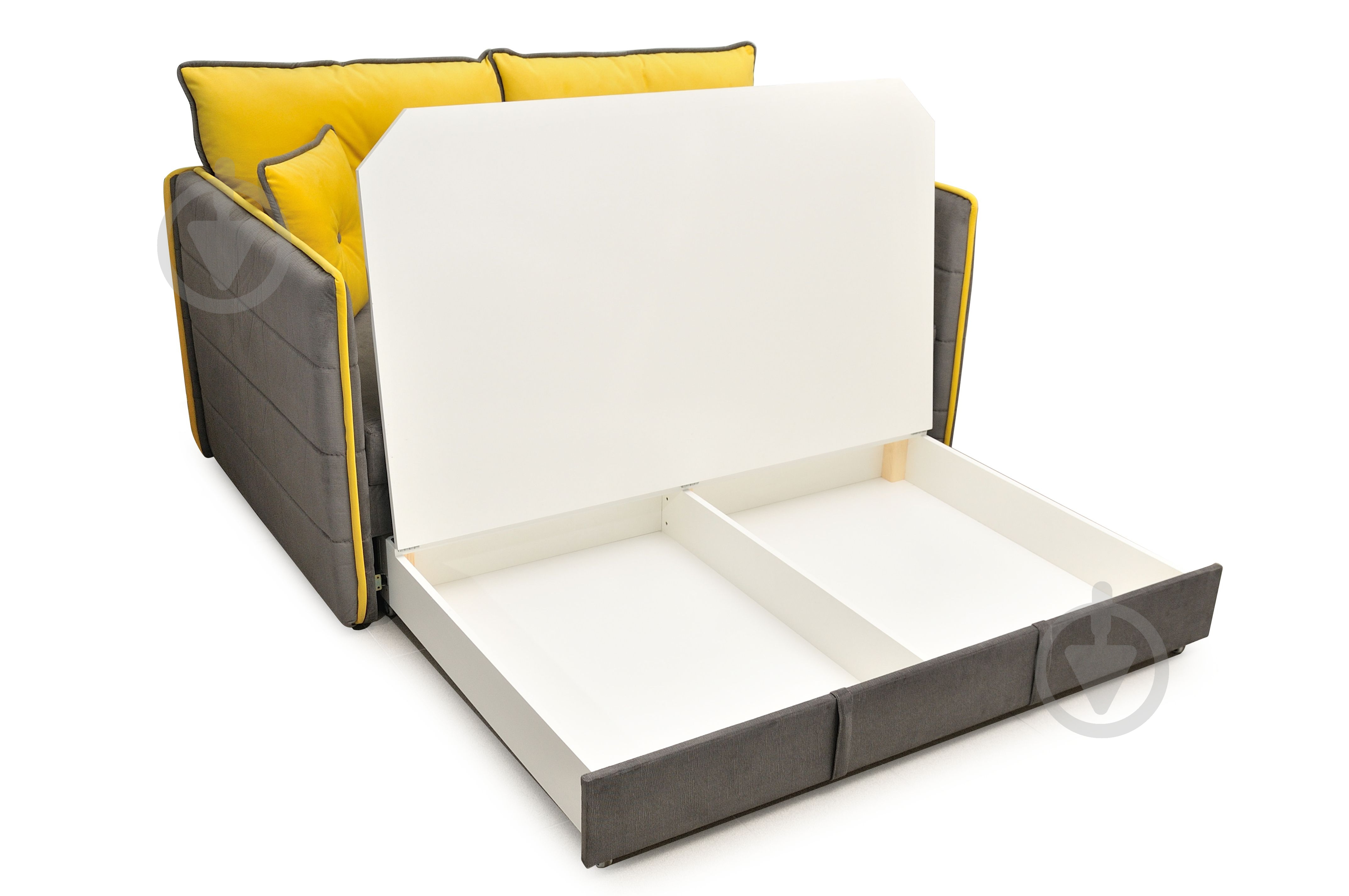 Тахта ZENIt Джеррі велюр темно-сірий / жовтий 1790x1030x730 мм - фото 4