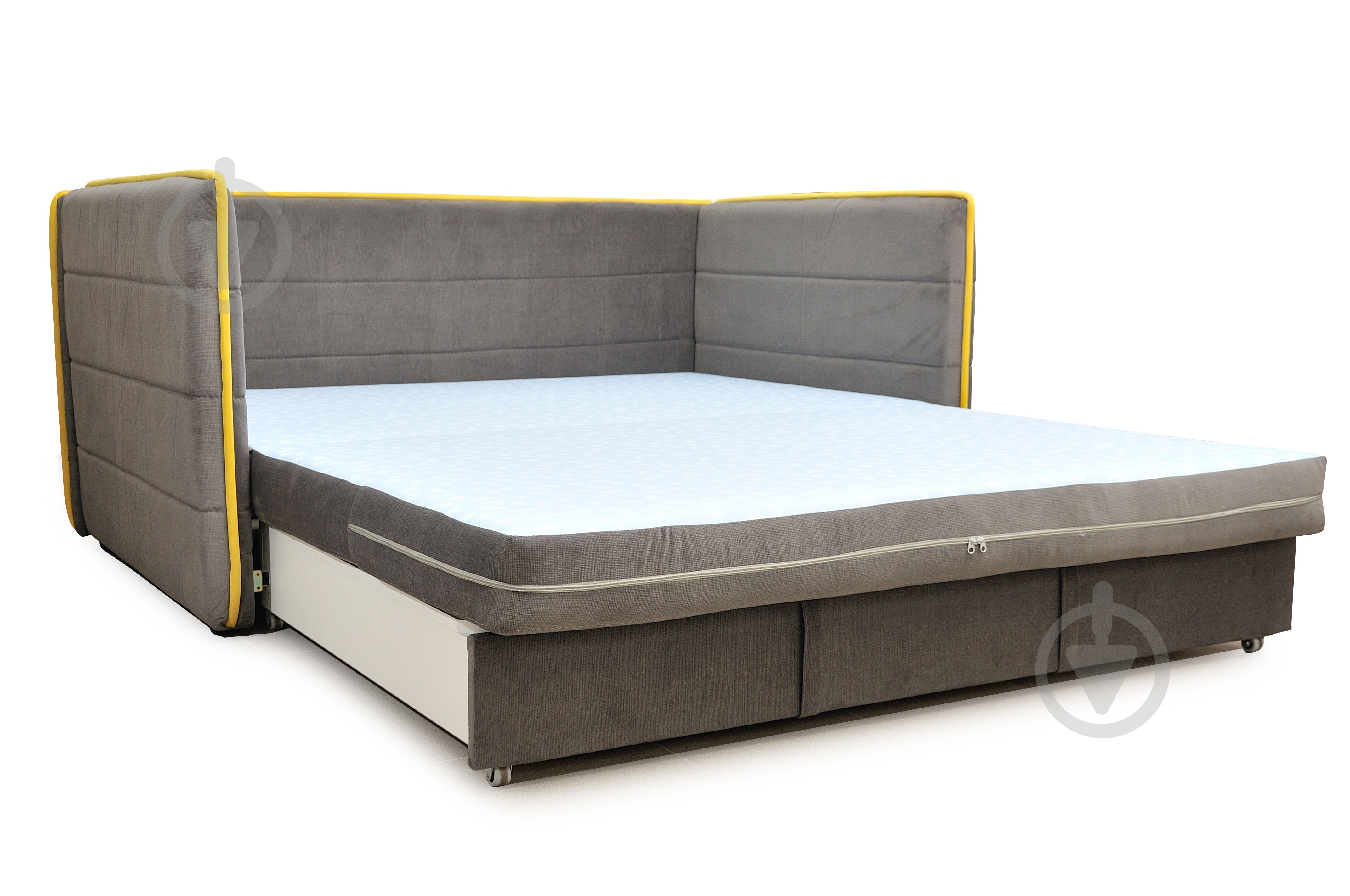 Тахта ZENIt Джеррі велюр темно-сірий / жовтий 1790x1030x730 мм - фото 5