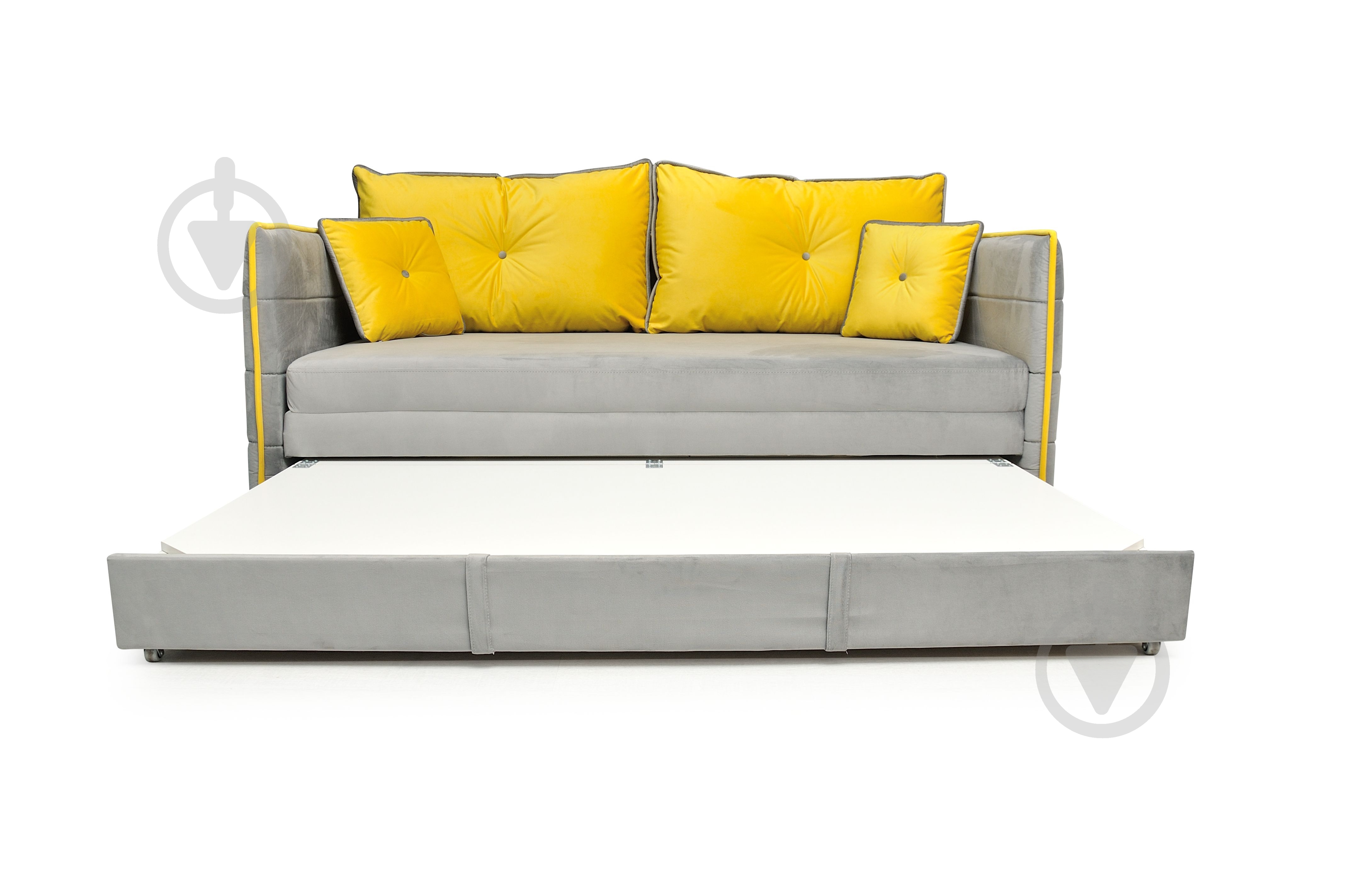 Тахта ZENIt Джеррі велюр темно-сірий / жовтий 1790x1030x730 мм - фото 6