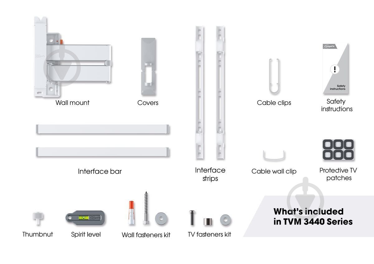Кронштейн Vogels TVM 3443 поворотно-похилі 32"-65" білий - фото 5 Кронштейн Vogels TVM 3443 поворотно-похилі 32"-65" білий - фото 5