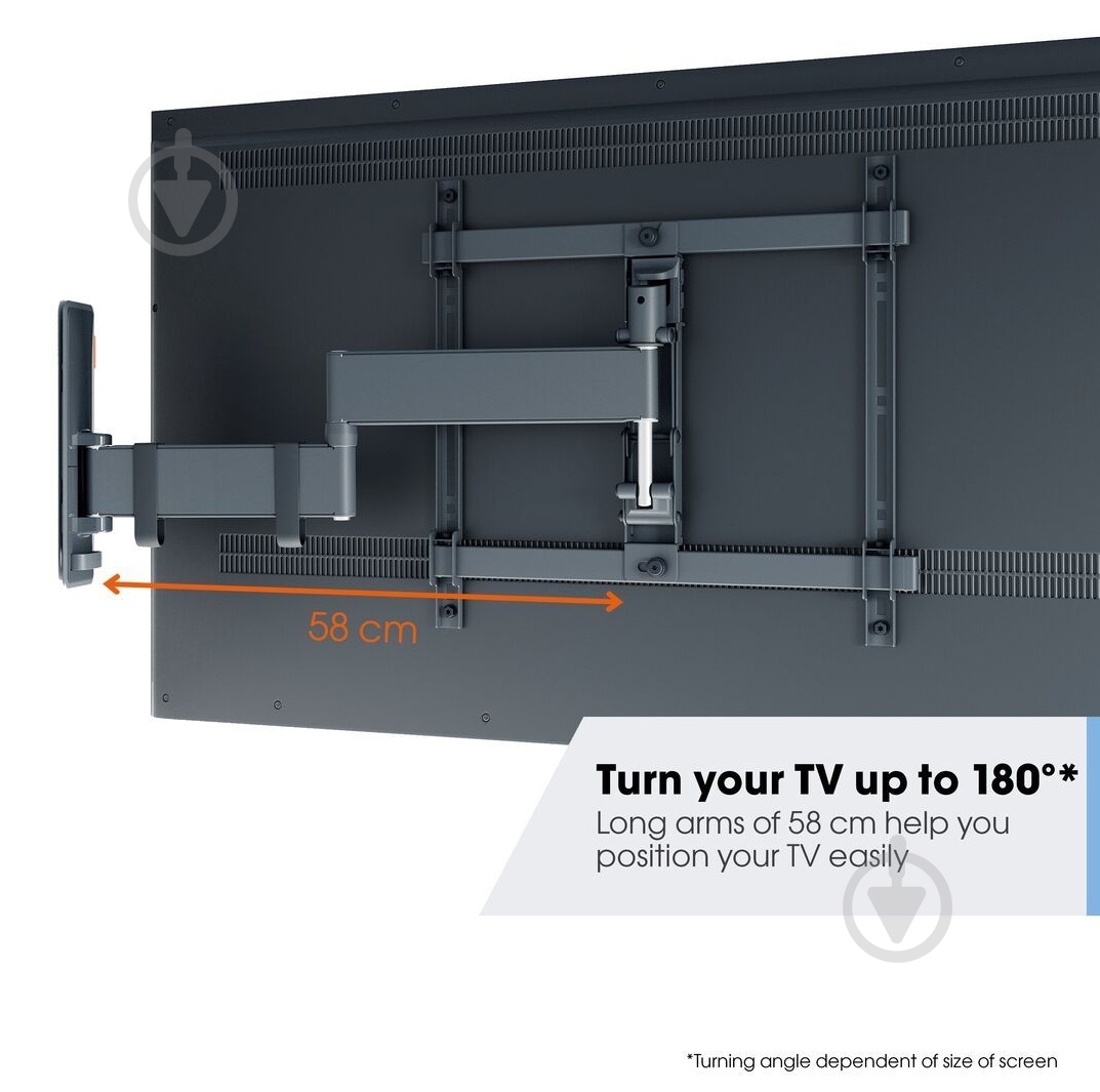 Кронштейн Vogels TVM 3443 поворотно-похилі 32"-65" чорний - фото 11