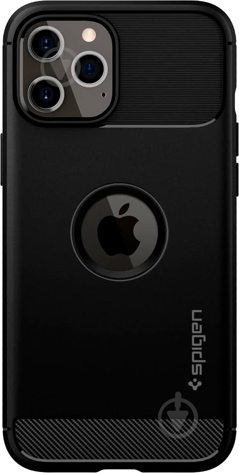 Чехол Spigen Rugged Armor Matte Black для Apple iPhone 12Apple iPhone 12 Pro - фото 1