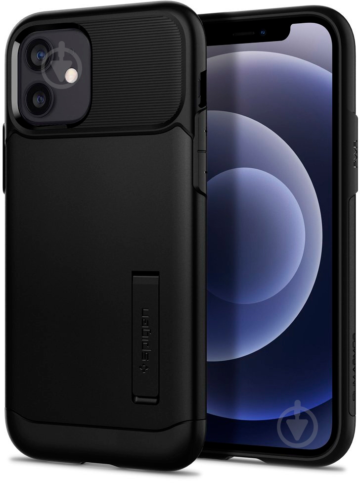 Чохол Spigen Slim Armor Black для Apple iPhone 12Apple iPhone 12 Pro - фото 1