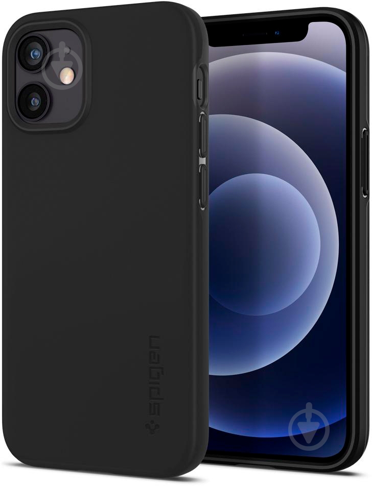 Чехол Spigen Case Thin Fit Black для Apple iPhone 12 Mini - фото 4 Чехол Spigen Case Thin Fit Black для Apple iPhone 12 Mini - фото 4