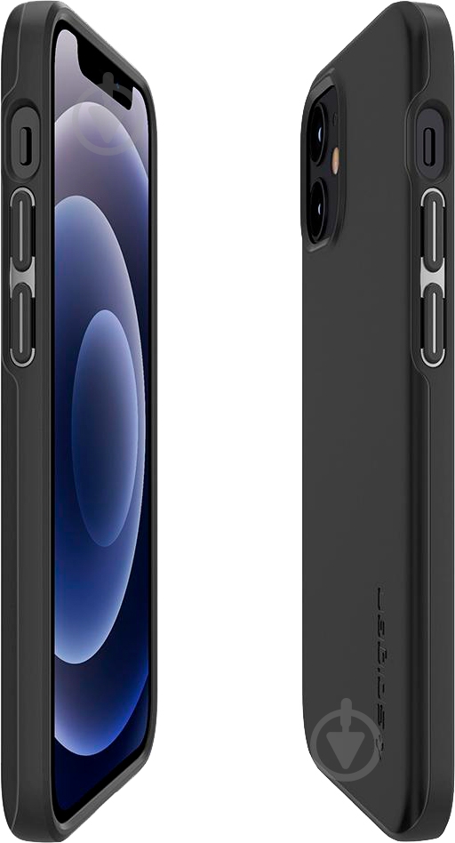 Чехол Spigen Case Thin Fit Black для Apple iPhone 12 Mini - фото 3 Чехол Spigen Case Thin Fit Black для Apple iPhone 12 Mini - фото 3