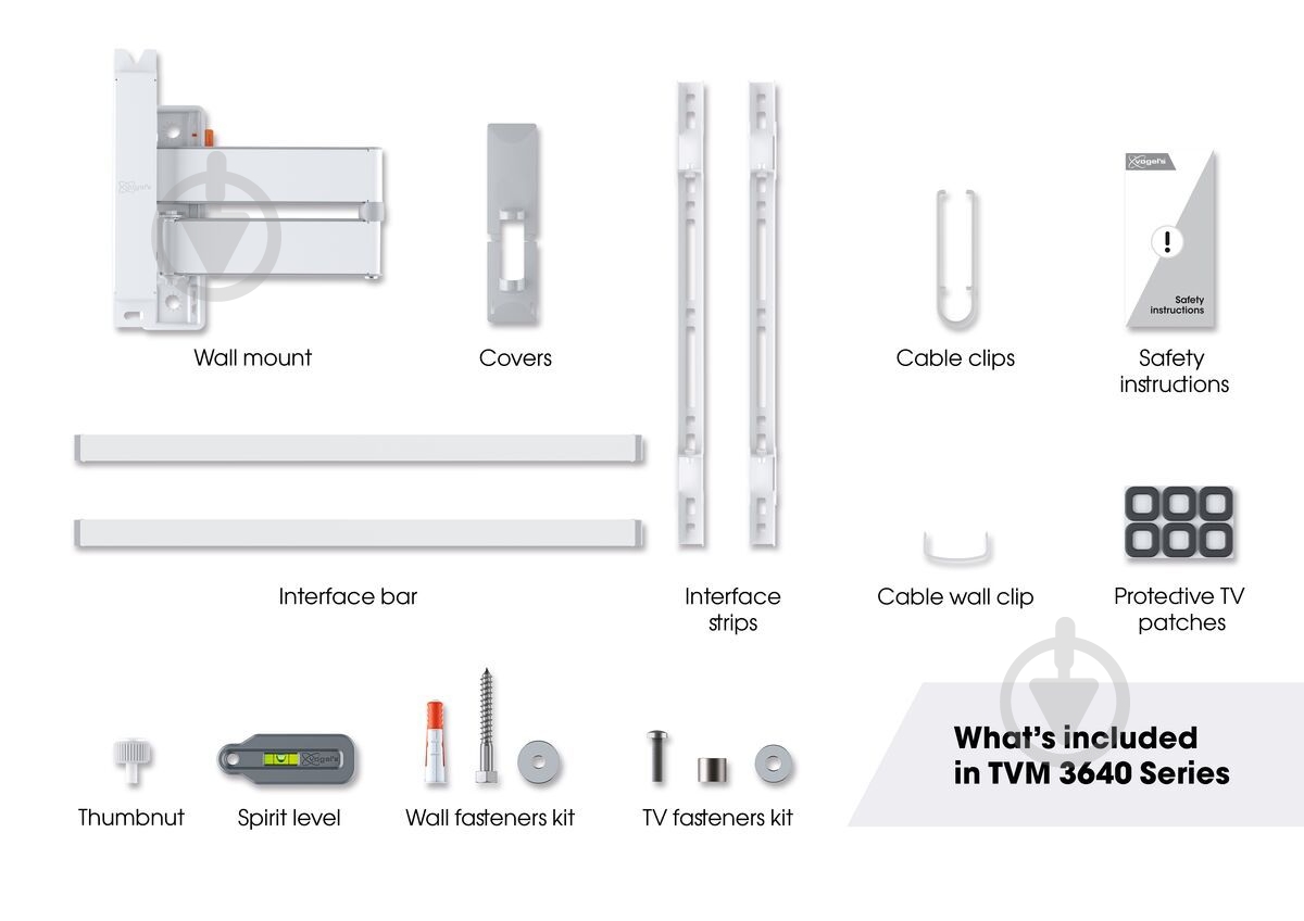 Кронштейн Vogels TVM 3643 поворотно-похилі 40"-77" білий - фото 5