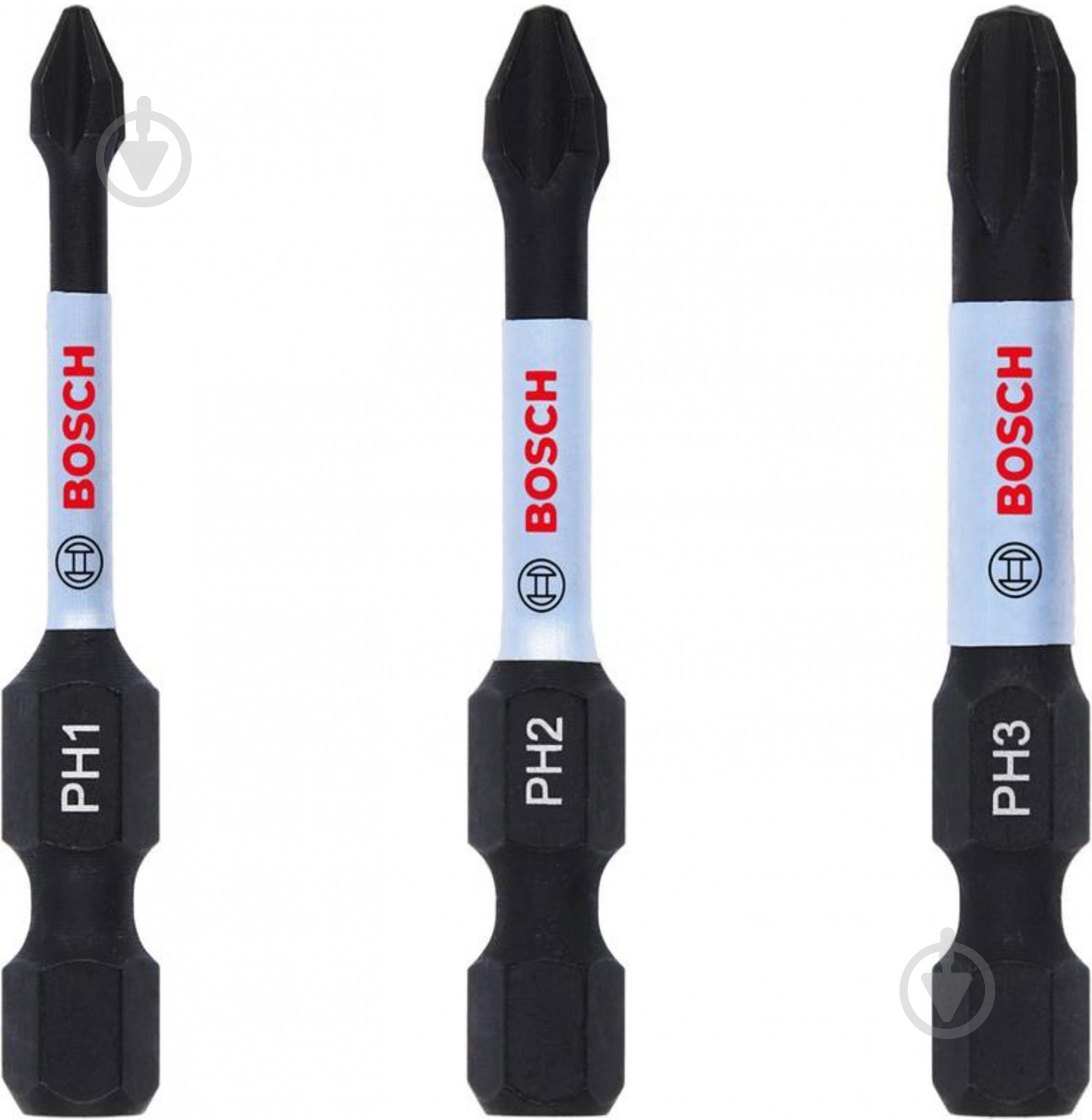 Бита Bosch Impact Control PH1/PH2/PH3 3 шт. 2608522491 - фото 1
