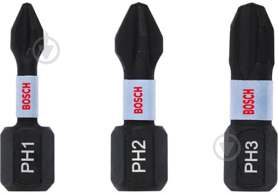 Бита Bosch Impact Control PH1/PH2/PH3 3 шт. 2608522470 - фото 1