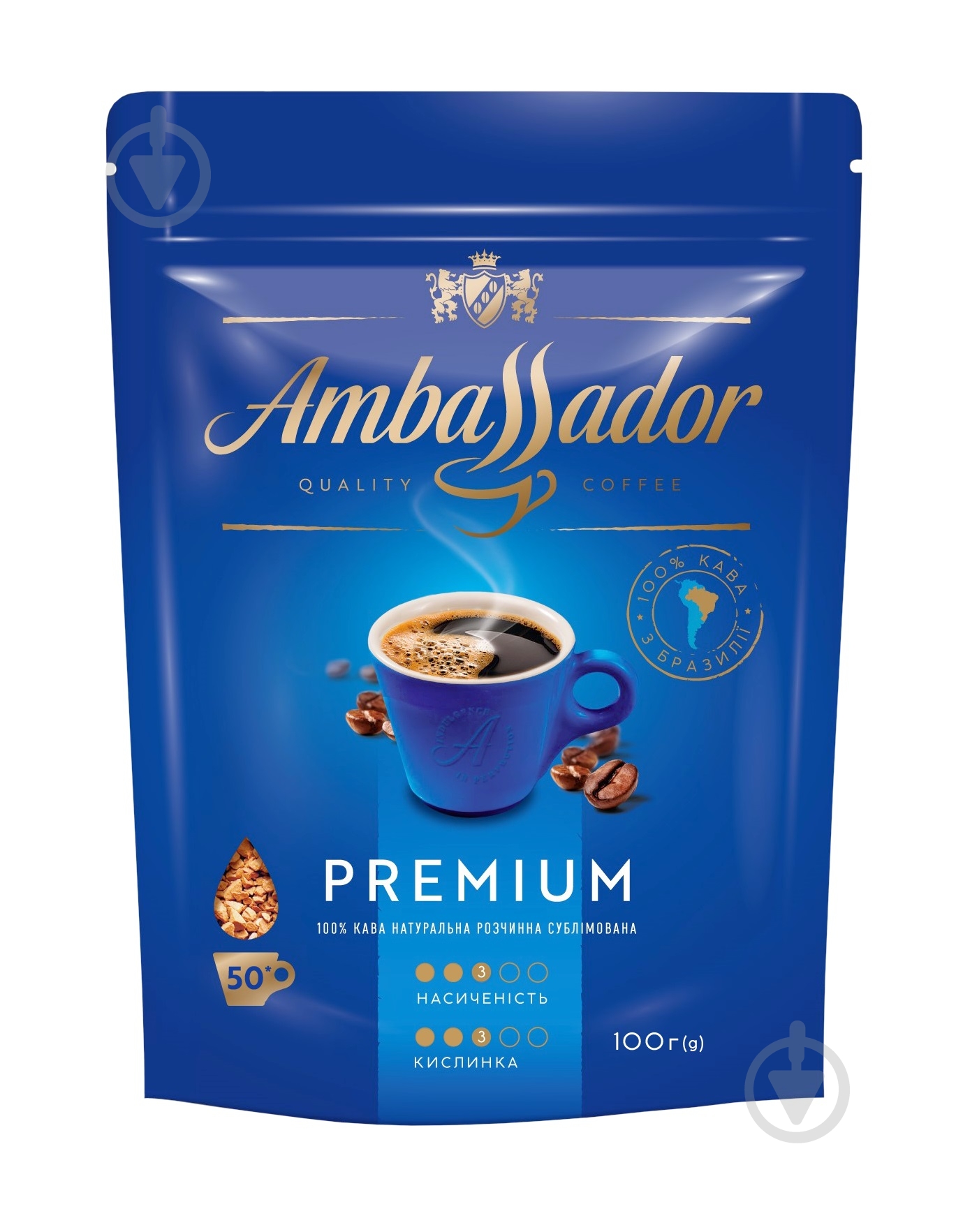 Кофе растворимый Ambassador Premium 100 г - фото 1