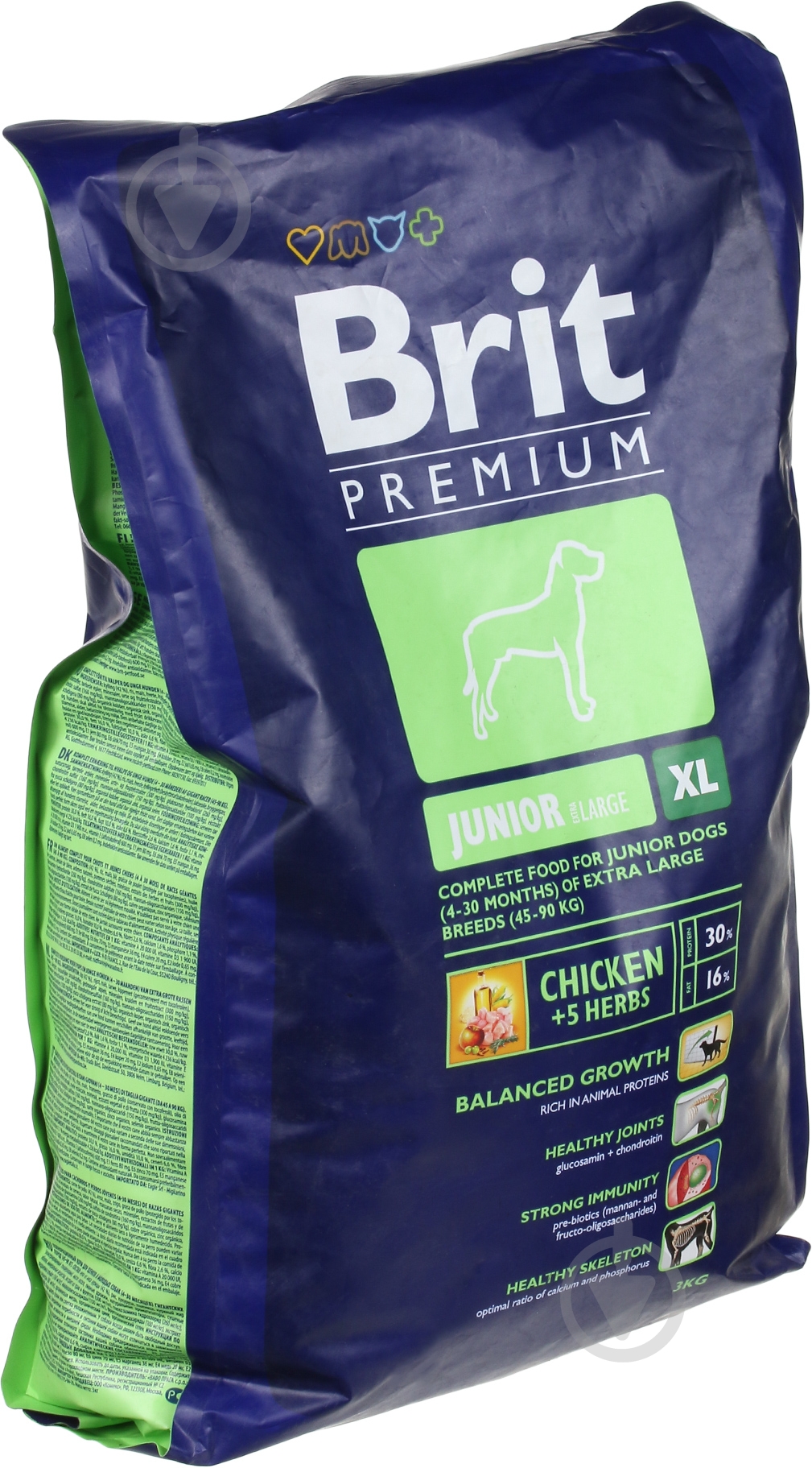 Корм для гигантских пород Brit Premium Junior XL 3 кг (злаки, курица) 3 кг - фото 2
